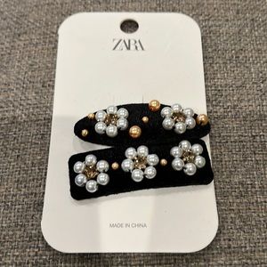 Zara velvet barrettes